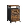 Archivador de oficina con 2 cajones marrón rústico y negro