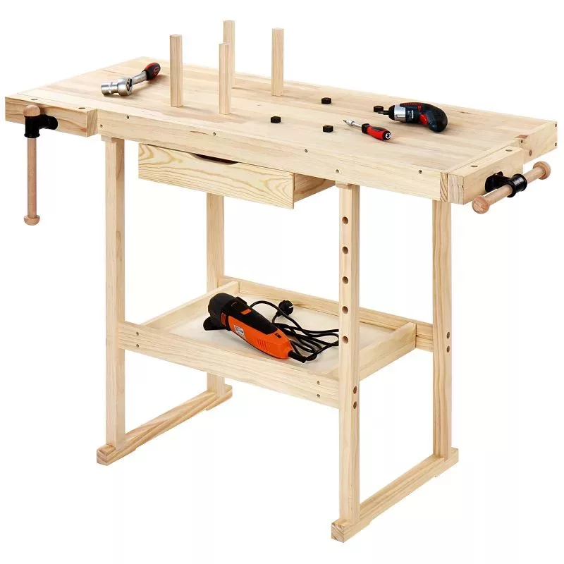Mesa de trabajo madera carpintería - OutletBarato