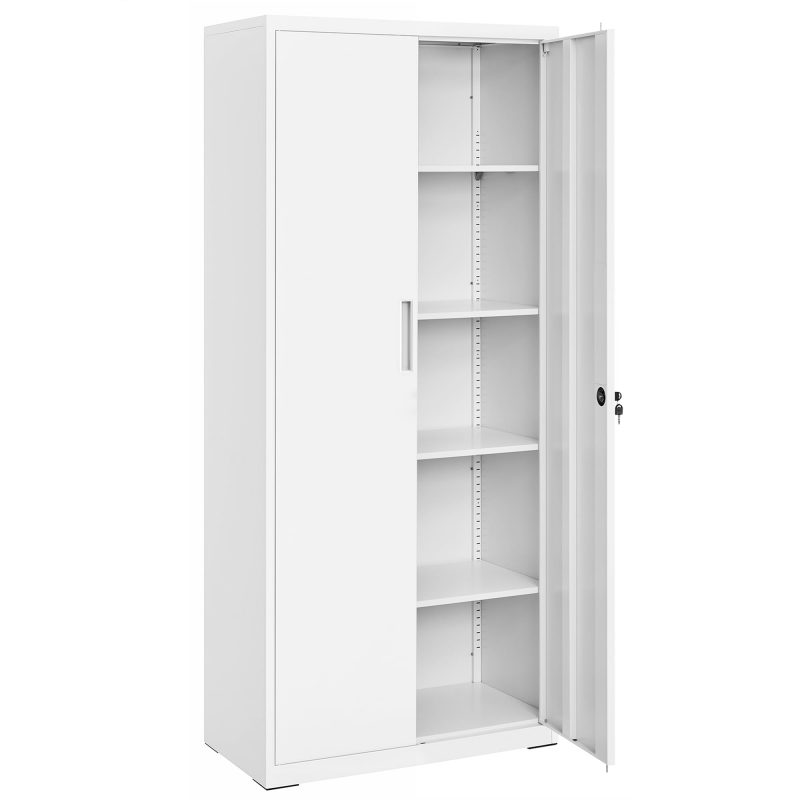 Armario almacenamiento acero multiuso blanco