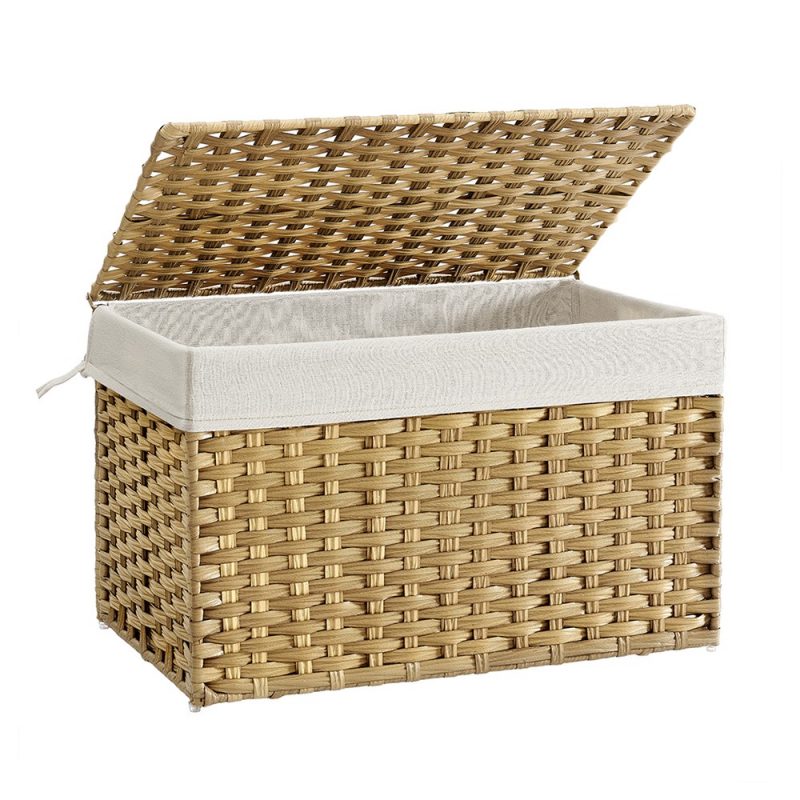 Baúl de almacenamiento de ratán 105 l, caja versátil, natural