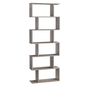 Estantería de madera de 6 niveles, greige