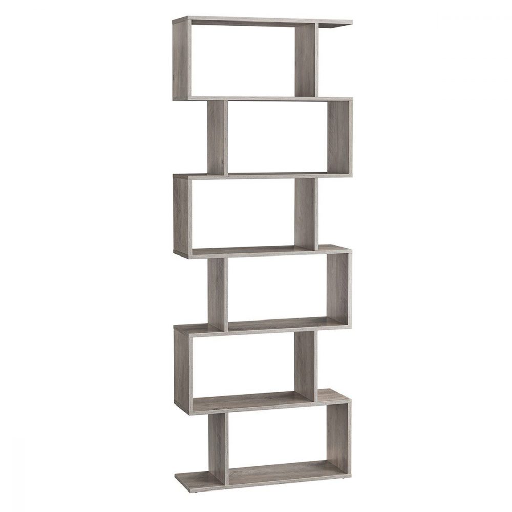 Estantería de madera de 6 niveles, greige