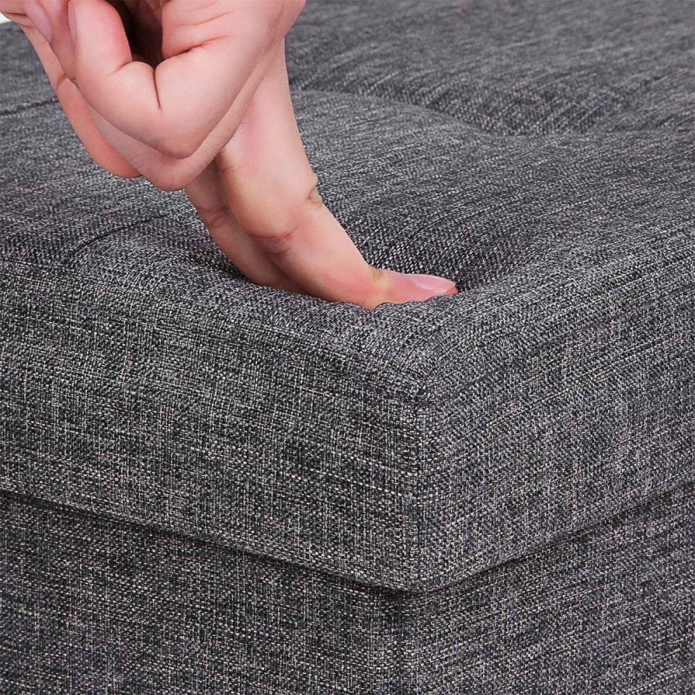 Banco de almacenaje plegable, 110 cm, gris oscuro - Imagen 5