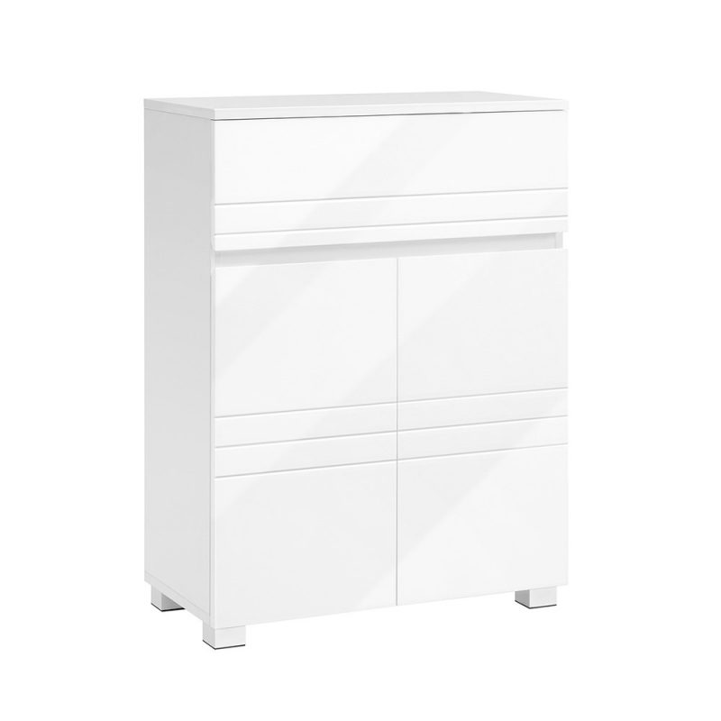 Armario de baño blanco con cajón y doble puerta