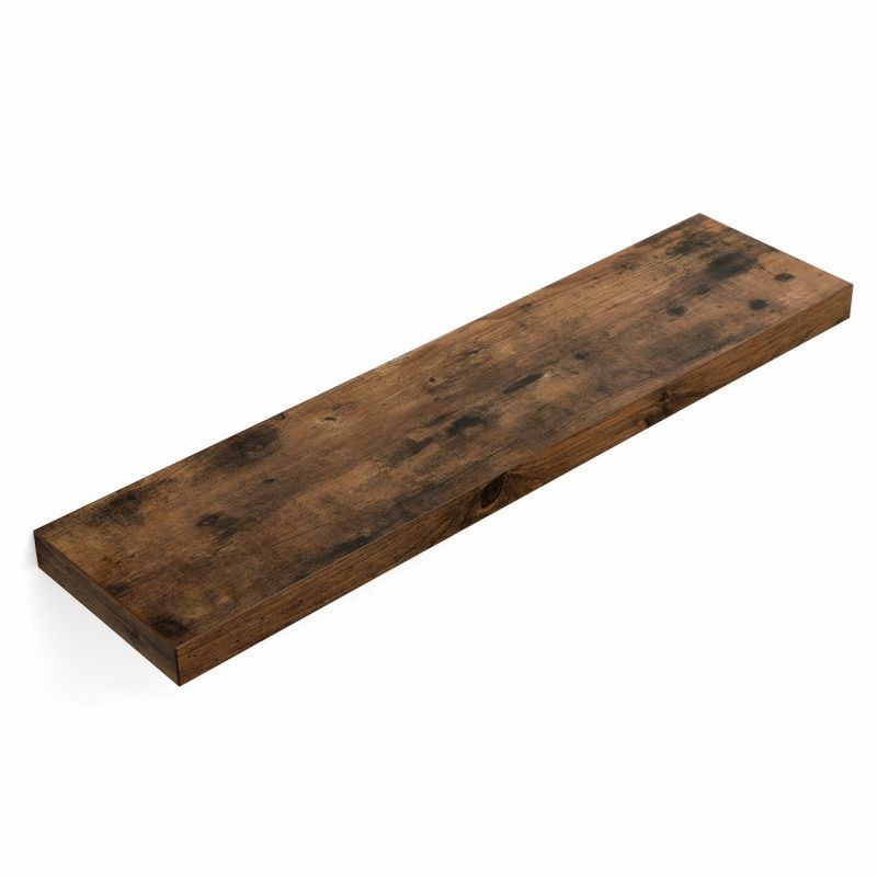 Estante flotante de pared de 80 cm en marrón rústico