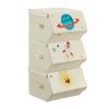 Juego 3 cajas almacenamiento para juguetes, diseño espacial