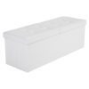 Baúl taburete plegable, almacenaje, carga 300 kg, blanco