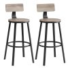 Juego de 2 taburetes altos de cocina, estilo industrial, greige