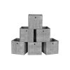 Set de 6 cajas de almacenaje plegables de tela, cubos 30x30x30 cm, gris brezo