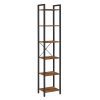 Estantería de 6 niveles multifuncional, librería espaciosa, marrón rústico
