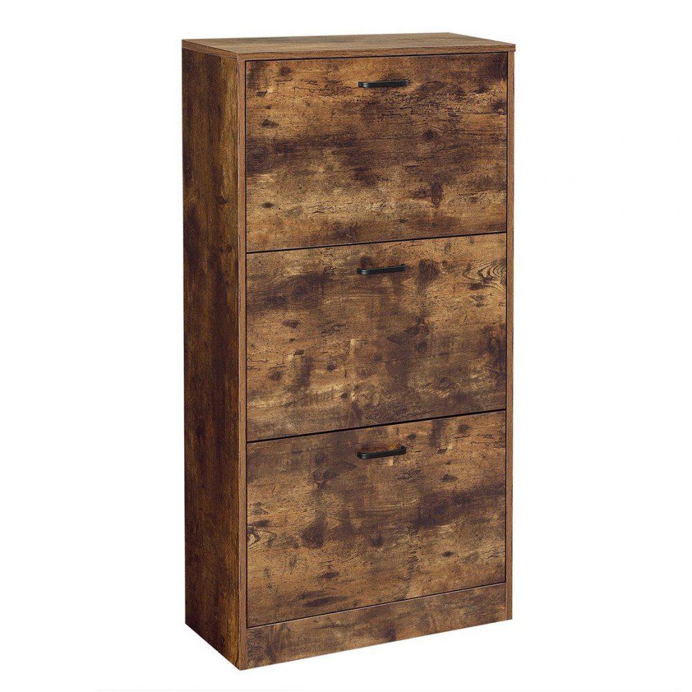 Zapatero de madera con 3 puertas abatibles, 60x24x120 cm - Imagen 3