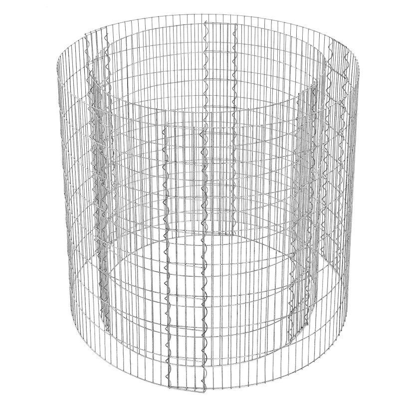 Gavión redondo para jardín de acero galvanizado - 90x40 cm