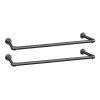 Perchero de pared para ropa, juego de 2, negro, 92x30x7.5 cm