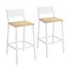 Juego 2 taburetes bar altos, cocina, comedor, blanco