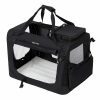 Transportín plegable para perros grandes, negro