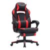 Silla oficina gaming ergonómica, reposapiés telescópico, 150 kg, rojo