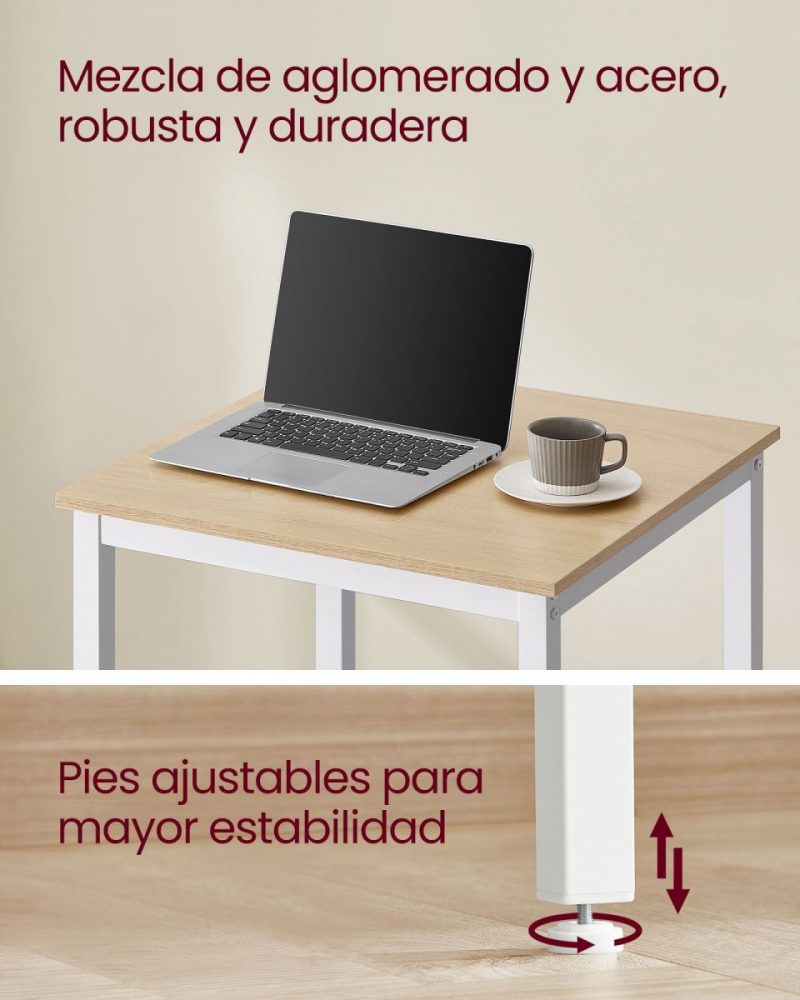 Mesa bar cuadrada alta, estilo industrial, roble - Imagen 4