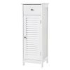 Armario de baño de pie, rinconera con cajón y puerta de persiana