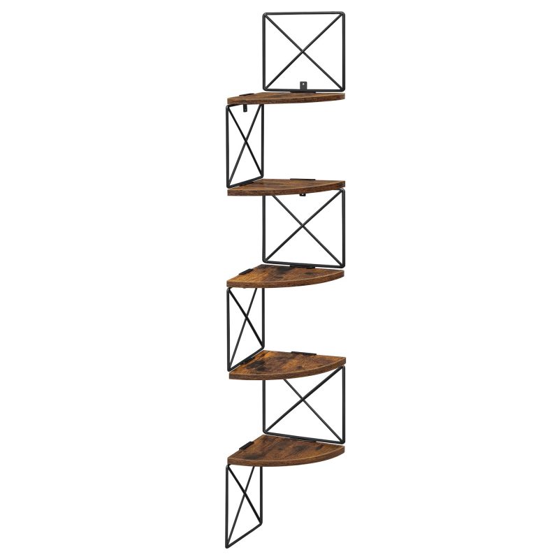 Estantería de esquina de 5 niveles para pared - montaje fácil
