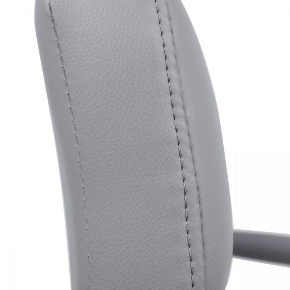 Taburetes bar ajustables, cuero sintético, gris - Imagen 6