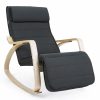 Mecedora acolchada ajustable con reposapiés, gris oscuro