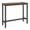Mesa alta de bar rectangular estrecha, marco de metal robusto