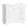 Mueble bajo lavabo para baño blanco, 3 cajones y 2 compartimentos