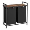 Cesto doble ropa sucia con estante, 2x46l, negro