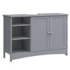 Mueble lavabo extra largo, 2 puertas, estantes, baño, gris paloma