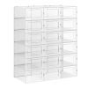 Pack de 18 cajas de zapatos plegables y apilables, blanco