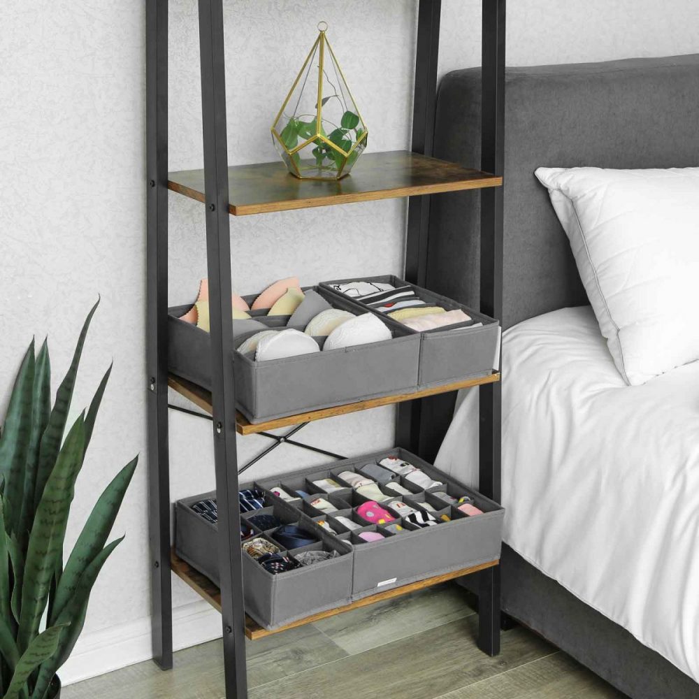 Set 4 organizadores cajones plegables, ropa interior, gris - Imagen 6