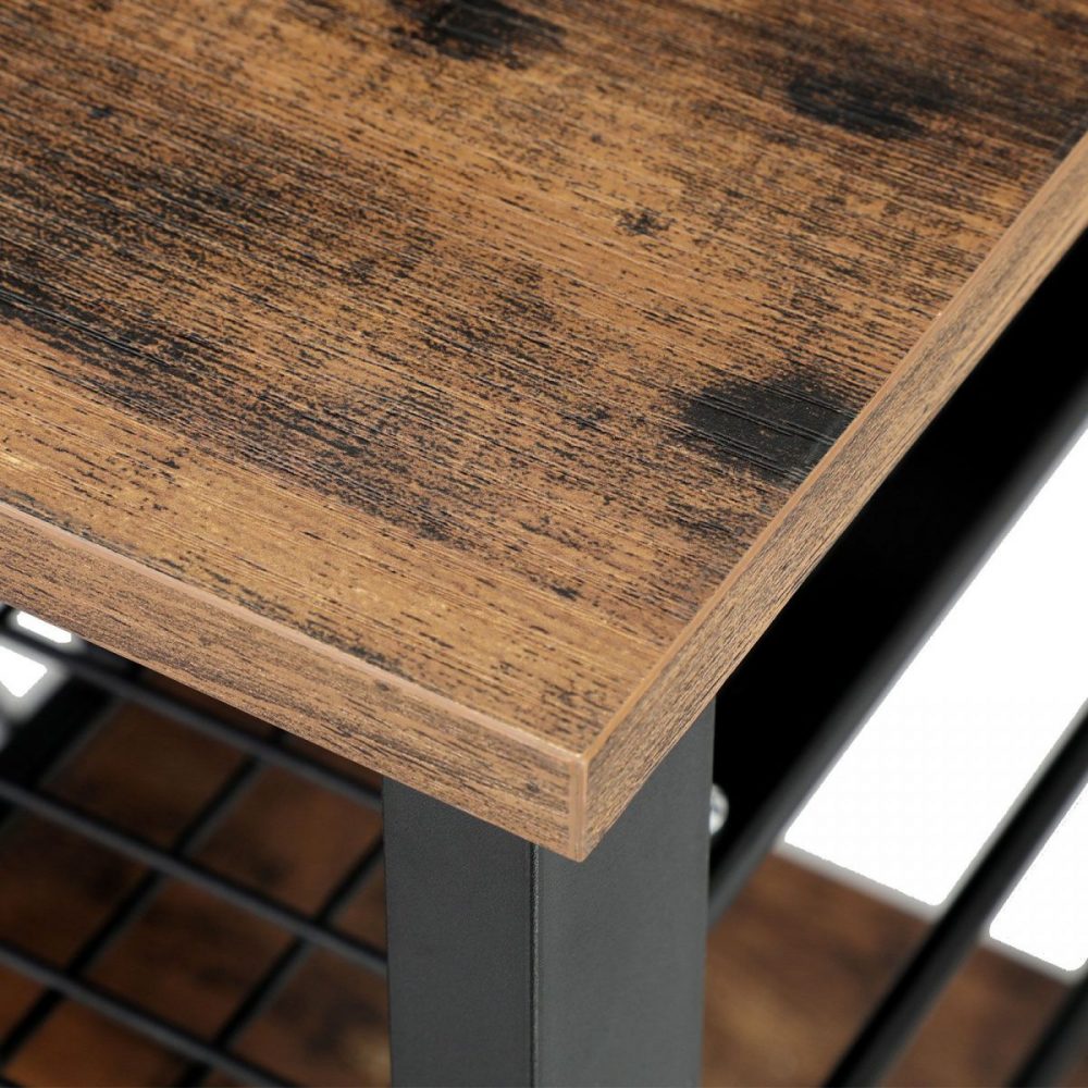 Estantería de cocina vintage metálica con rejilla de hierro, marrón rústico - Imagen 6