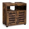 Mueble de lavabo con puertas de persiana, estilo rústico, marrón