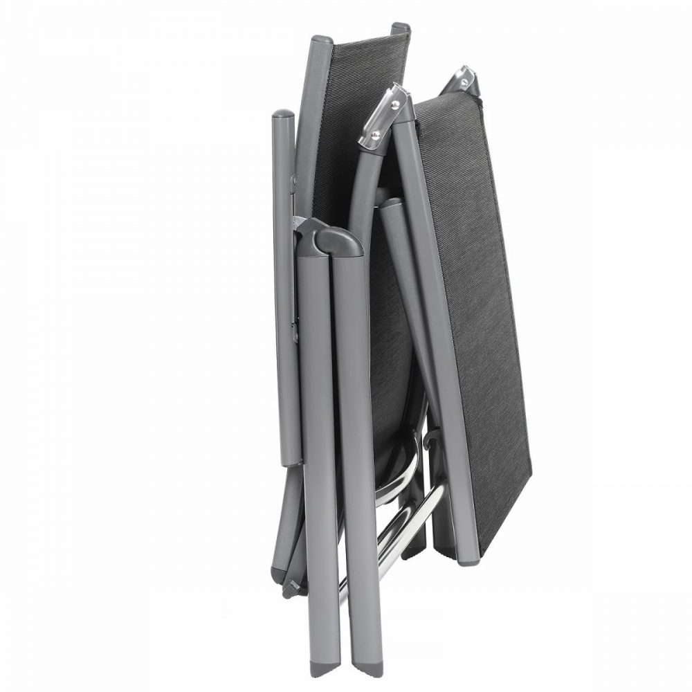 Tumbona plegable reclinable, jardín, playa, 150 kg, negro - Imagen 4