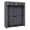 Armario portátil tela con perchero, 140x43x174 cm, gris