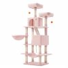 Rascador gatos multinivel 168 cm, torre, plataformas, rosa