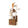 Árbol gatos moderno 185 cm, rascador y arenero, marrón