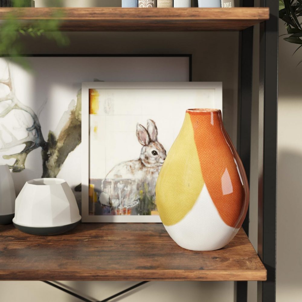 Estantería escalera vintage de 4 niveles, librería de esquina - Imagen 5