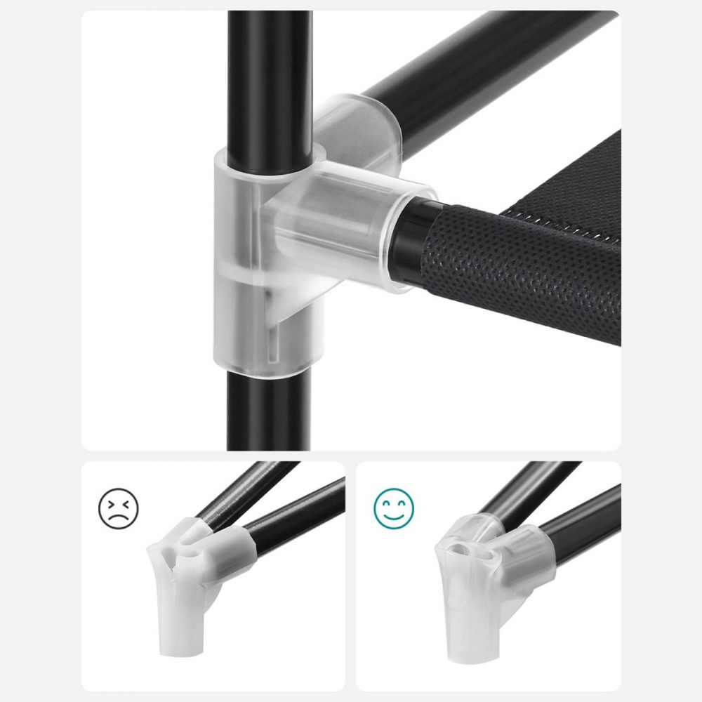 Armario de ropa de tela con barra colgante y 6 estantes, negro - Imagen 7