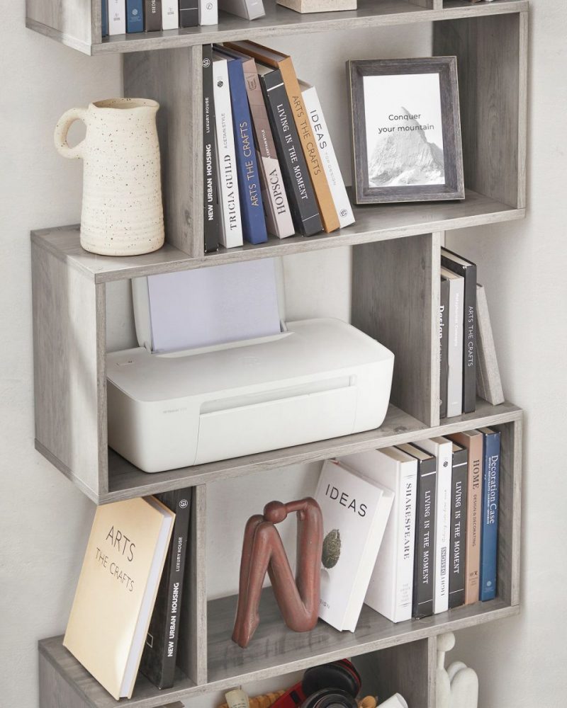 Estantería de madera de 6 niveles, greige - Imagen 6