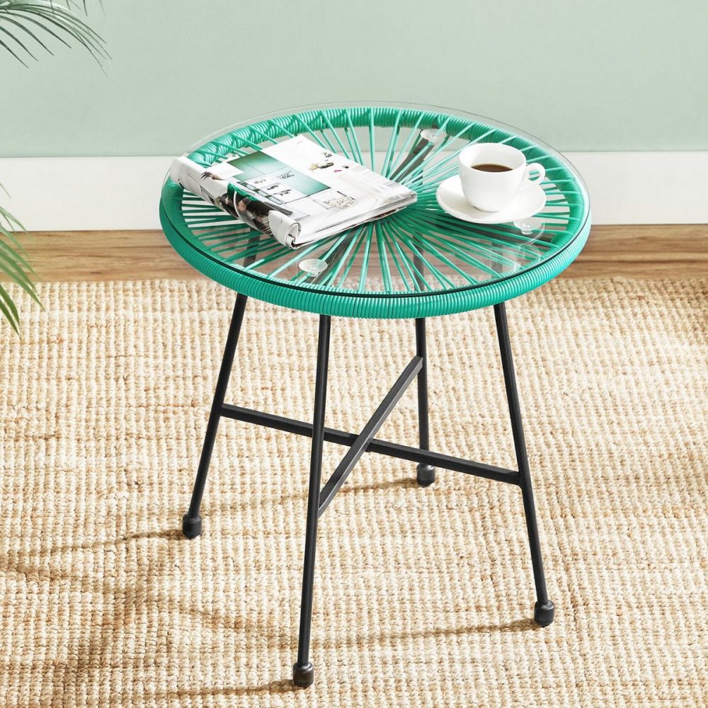 Conjunto muebles jardín 3 piezas, sillas acapulco y mesa, turquesa - Imagen 6