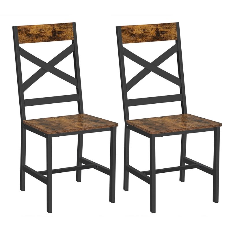 Set de 2 sillas de comedor ergonómicas, estilo industrial
