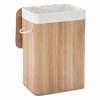 Cesto para ropa sucia de forma rectangular, capacidad de 72 l, natural