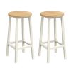 Conjunto 2 taburetes bar, asientos altos, industrial, beige roble