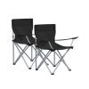 Juego de 2 sillas de camping plegables, negro