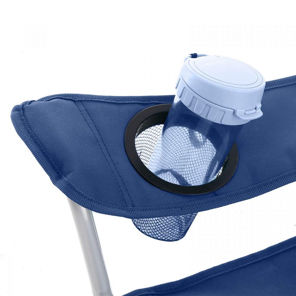 Juego de 2 sillas de camping plegables azul oscuro - Imagen 4