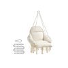 Hamaca colgante con cojín grande para terraza beige