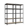 Juego de 2 estanterías pesadas de 5 niveles negro 50x100 cm