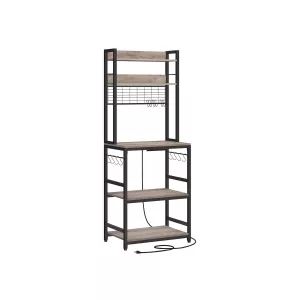 Estantería para Panadería con Toma de Corriente Greige y Negro