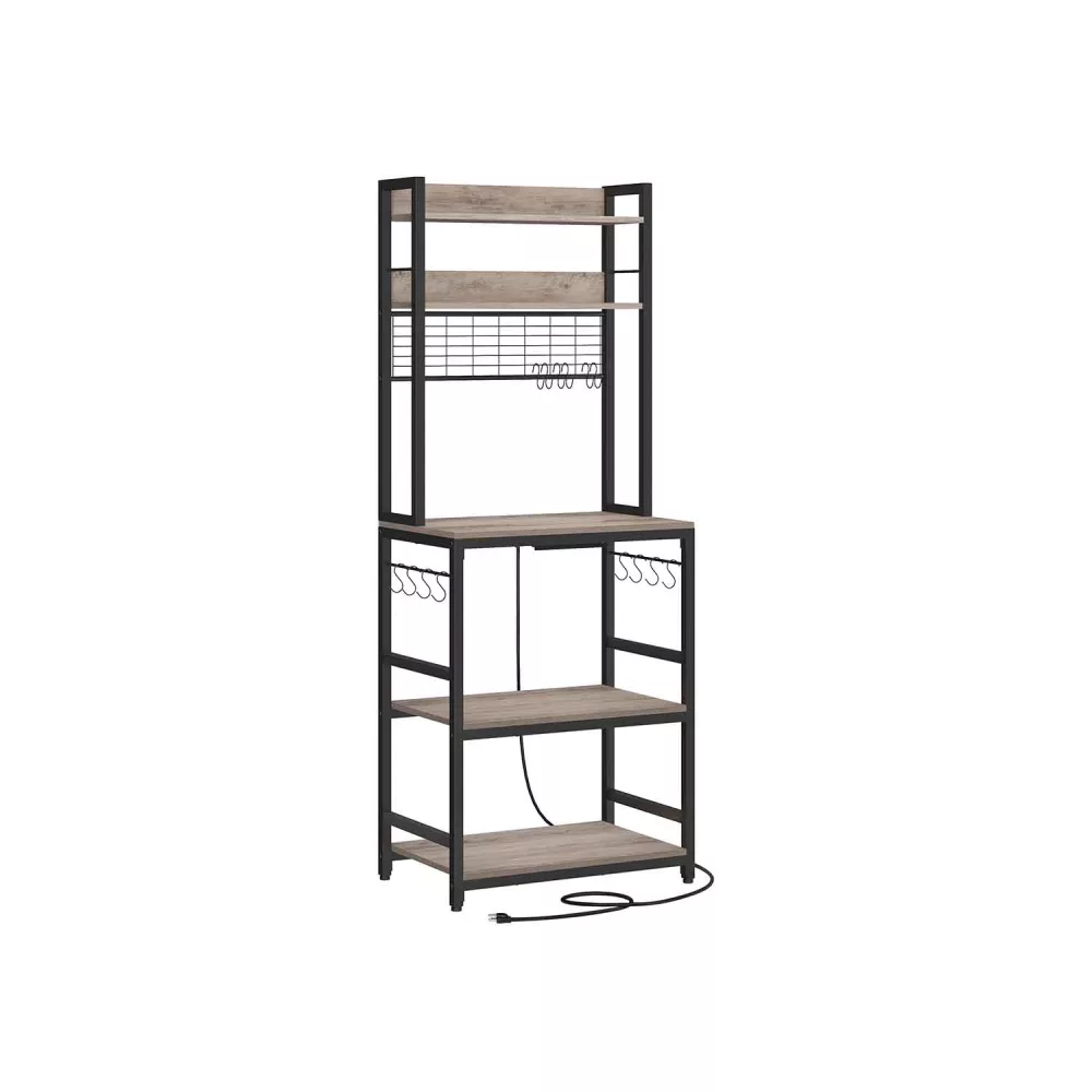 Estantería para Panadería con Toma de Corriente Greige y Negro